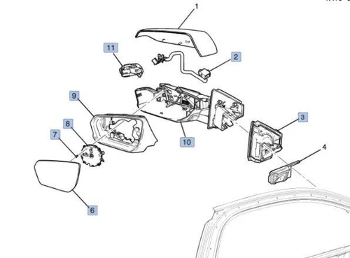 Genuine GM Driver Side Door Mirror without Cover 84604246 OEM