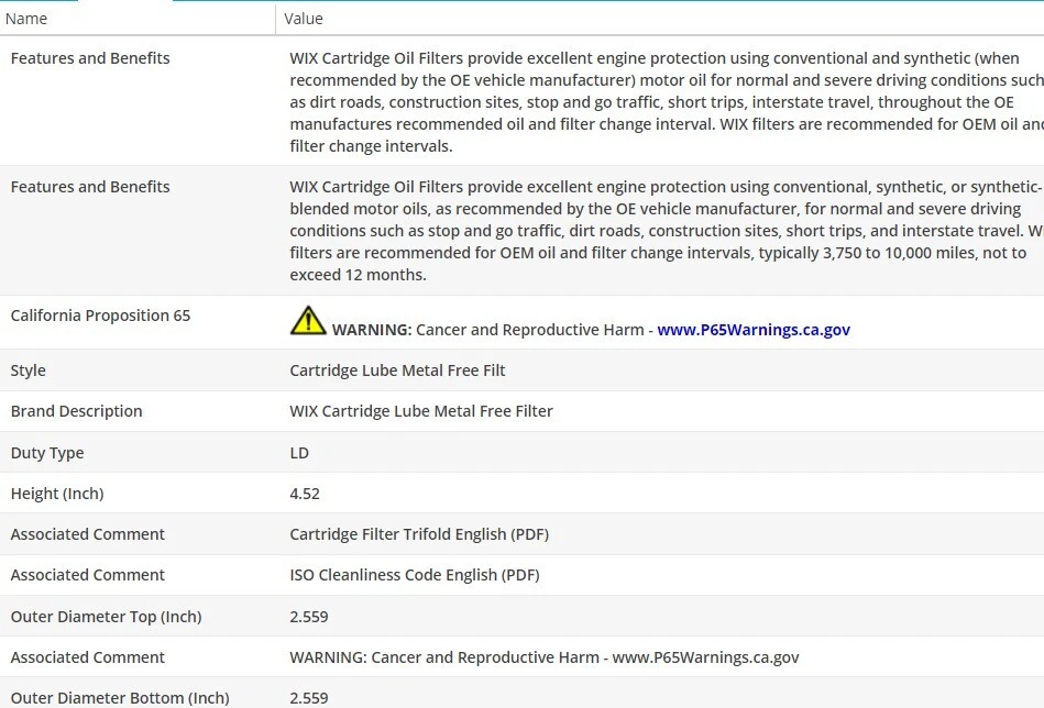 Оригинальный масляный фильтр типа WIX для Mercedes-Benz GLK250 2013-2015 L4-2,1 л - Изображение 3 из 4