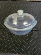 Fry Oven Glass Opalescent Casserole #1938-8 w Lid 6 Cup 1-1/2 Qt Patent 5-27-19
