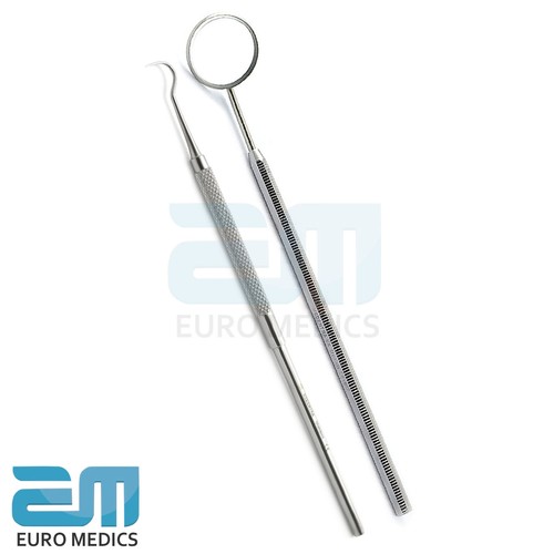 Dental Endodontics Explorer Probe Surgical Mirror Handle Dentists Basic