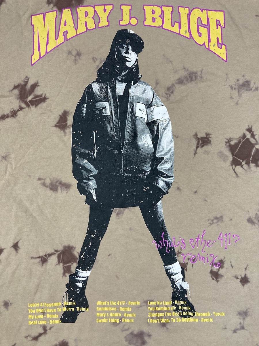 Tシャツ・カットソー Mary J. Blige Official What's the 411? Remix L/S T-Shirt 90s Mary J Blige What's The 411 Remix Graphic T-shirt Men XL