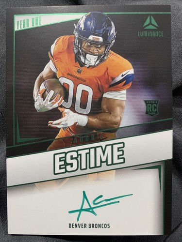 AUDRIC ESTIME 2024 PANINI LUMINANCE YEAR ONE GREEN INK RC ROOKIE AUTO DENVER
