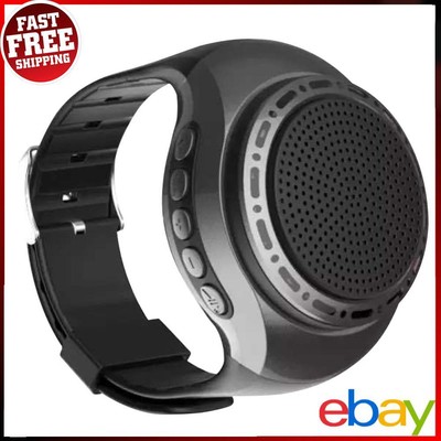 Armbanduhr Lautsprecher FM Radio USB wiederaufladbar Bluetooth-kompatibel (schwarz)