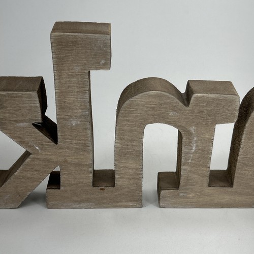 Wooden Print Shelf Sign Decor THANKFUL Home Decor 23" x 6" x 1" White Antique - Picture 4 of 5