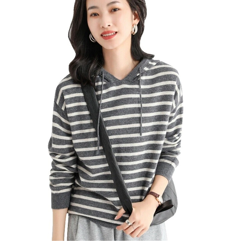 Sudaderas a rayas de mezcla de Cachemira para Mujeres