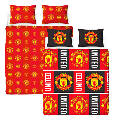 Offiziell lizenziertes MAN UTD TRAFFORD Bettdecke Doppel Wende Drehbettwäsche Set 