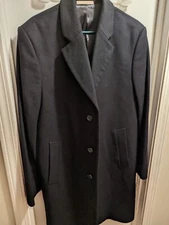 Michael Kors Men's Black Full Length Wool Coat 40R
