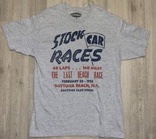 Nascar Classics Stock Car Racing T-Shirt XL Gray Daytona Beach FL 1958