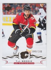 2018-19 UD SERIES T.J. BRODIE EXCLUSIVES /100 PARALLEL #30 Upper Deck Flames