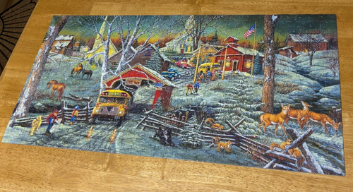 SNOW DAYS ~ 500 PC. SUNSOUT PUZZLE, ART BY SANDI LEBRON, COMPLETE - Picture 2 of 6