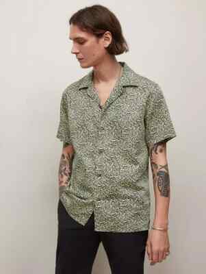 NWT $ John varvatos Danny Camp Shirt In Lime Light Size: X-Large