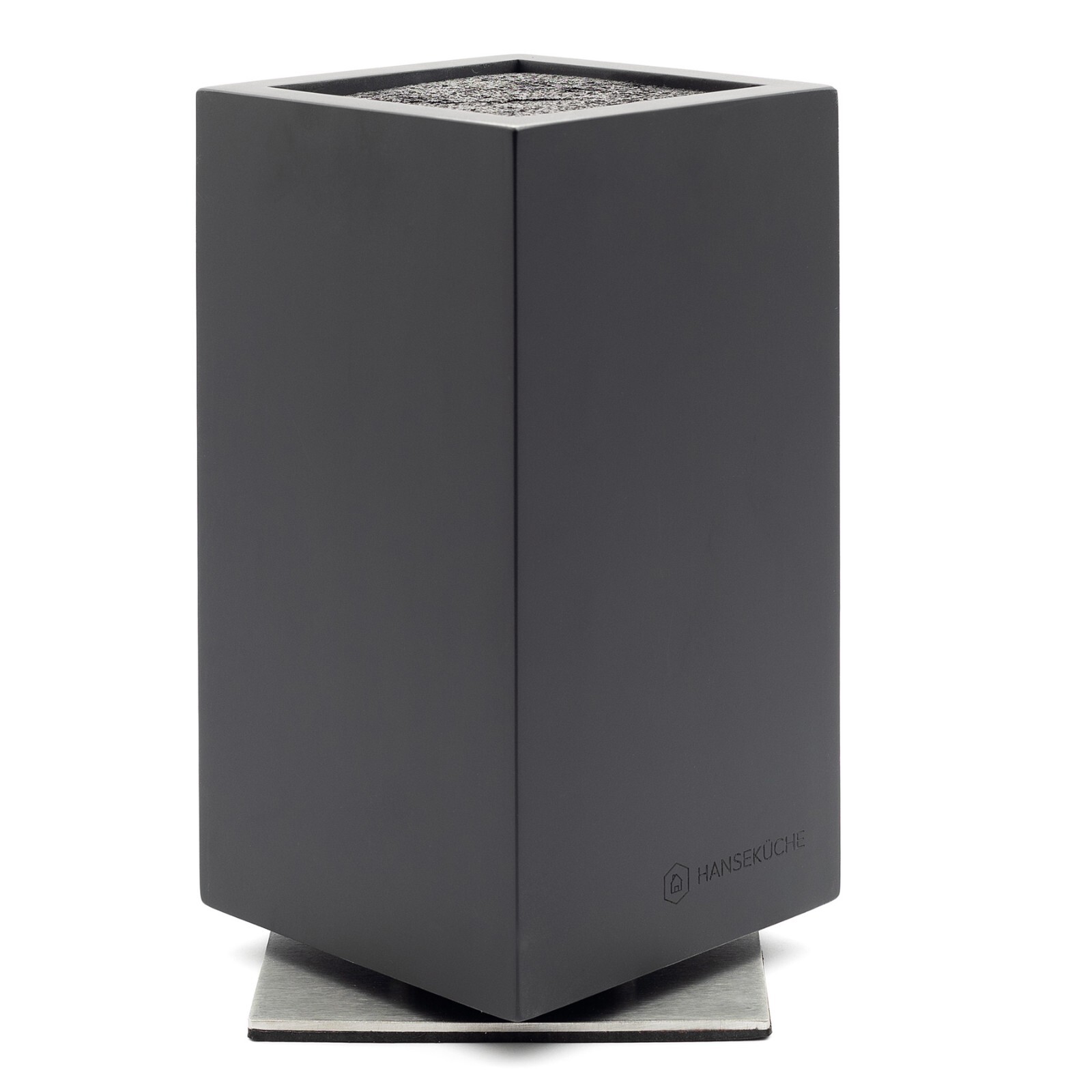 Hanseküche Messerblock Magnetisch 360° Drehbar - Edles Eichenholz, Metallboden