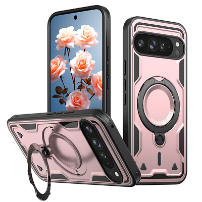 For Google Pixel 10 Pro/9A/9 Pro Dustproof Armor Non-Slip Ring Stand Back Case