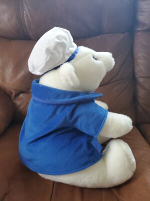 Titanic White Polar Bear Plush Blue Jacket & Toque Cuddly Stuffed