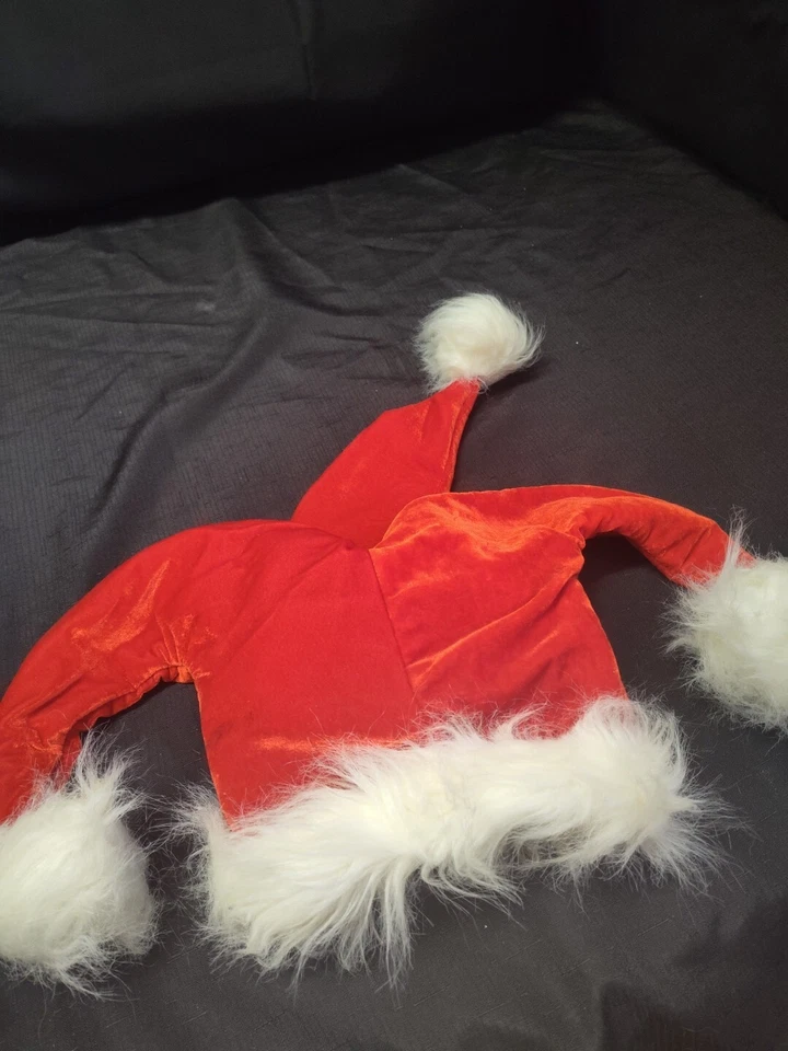 Unisex Rojo Blanco Navidad Elfo Papá Noel Bufón Feo Suéter Sombrero Gorra Disfraz Fiesta Foto 3 de 4