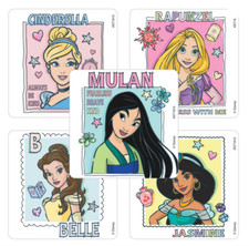 25 Disney Princess Scrapbook Stickers, 2.5"x2.5" each, Party Favors