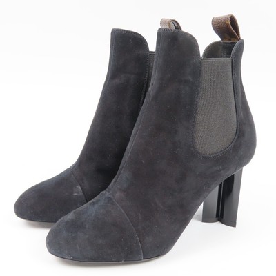 LOUIS VUITTON  Ankle boots, side gore, flower heel, shoes, size 34 boots79973