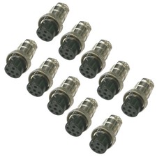 10PC 6 Pin Ham  CB Radio MIC Microphone Connector Female Plug Solder Type 