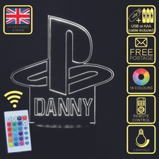 Personalised Playstation 5 PS4 PS5 Logo 3D Illusion LED Colour Changing Lamp