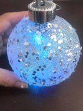 LED Glitter Round Ornament-Brand New-Easy Turn On/Off-SHIPS N 24 HOURS