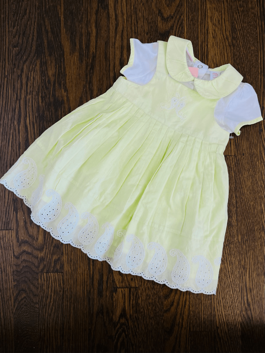 NEW First Impressions Baby Girl 6-12 Months Lemon Lime Embroidered