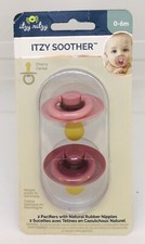 NEW Itzy Ritzy 2-pk 0-6 months Itzy Soother Baby Pacifier Set Cherry / Pink