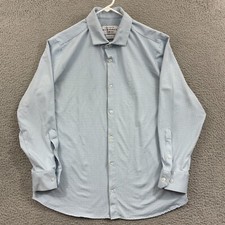 Mizzen Main Spinnaker Shirt Mens XL Blue Trim Fit Gingham Performance Casual USA