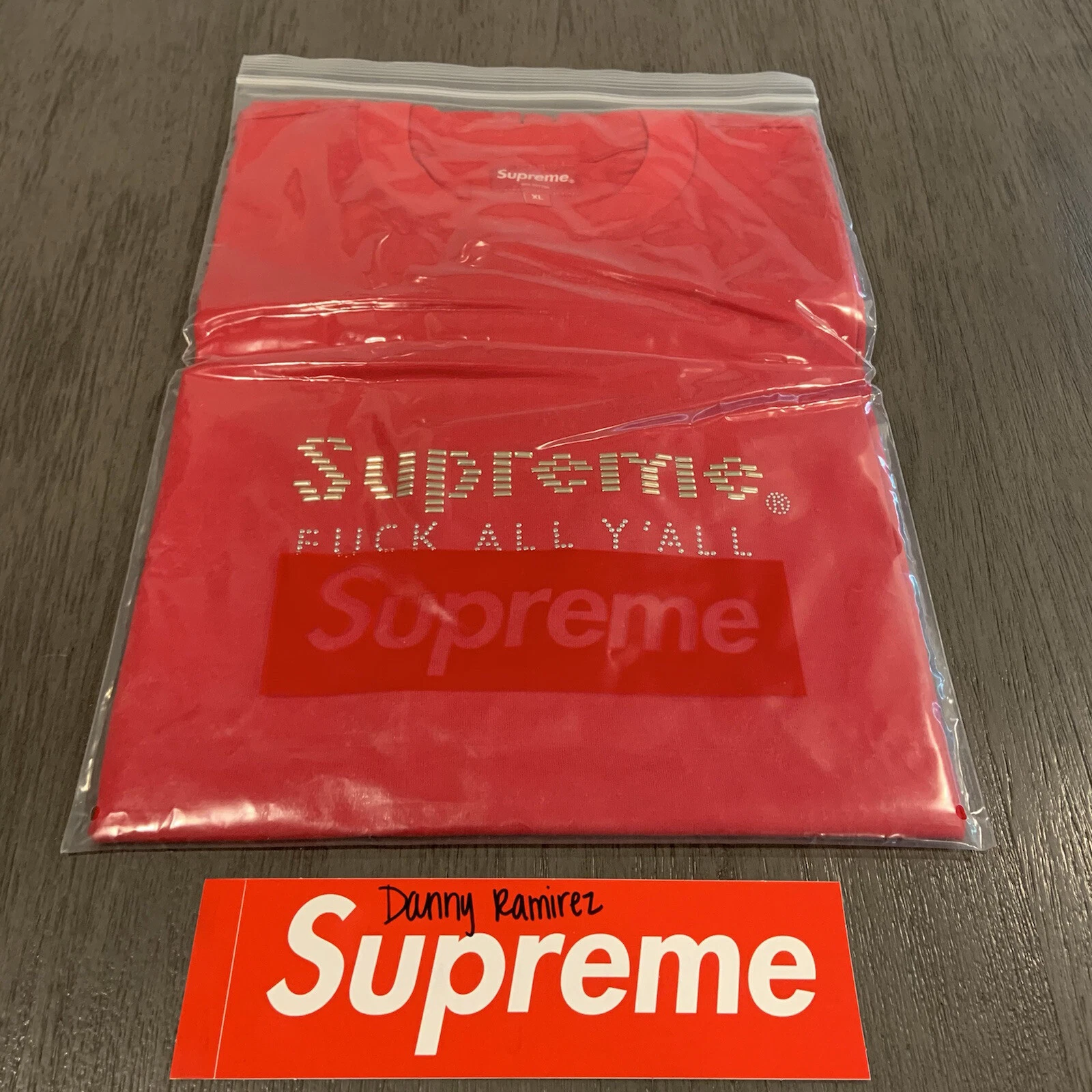 Tee shirt rouge Supreme Gold Bars homme taille XL neuf avec étiquette #SS19KN53
