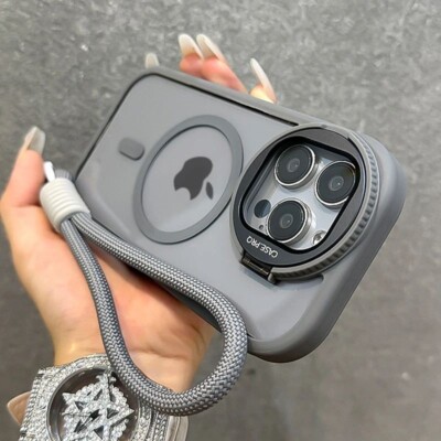 Fold Glass Lens Stand Case - Magnetic, Transparent, Shockproof, Magsafe, iPhone.