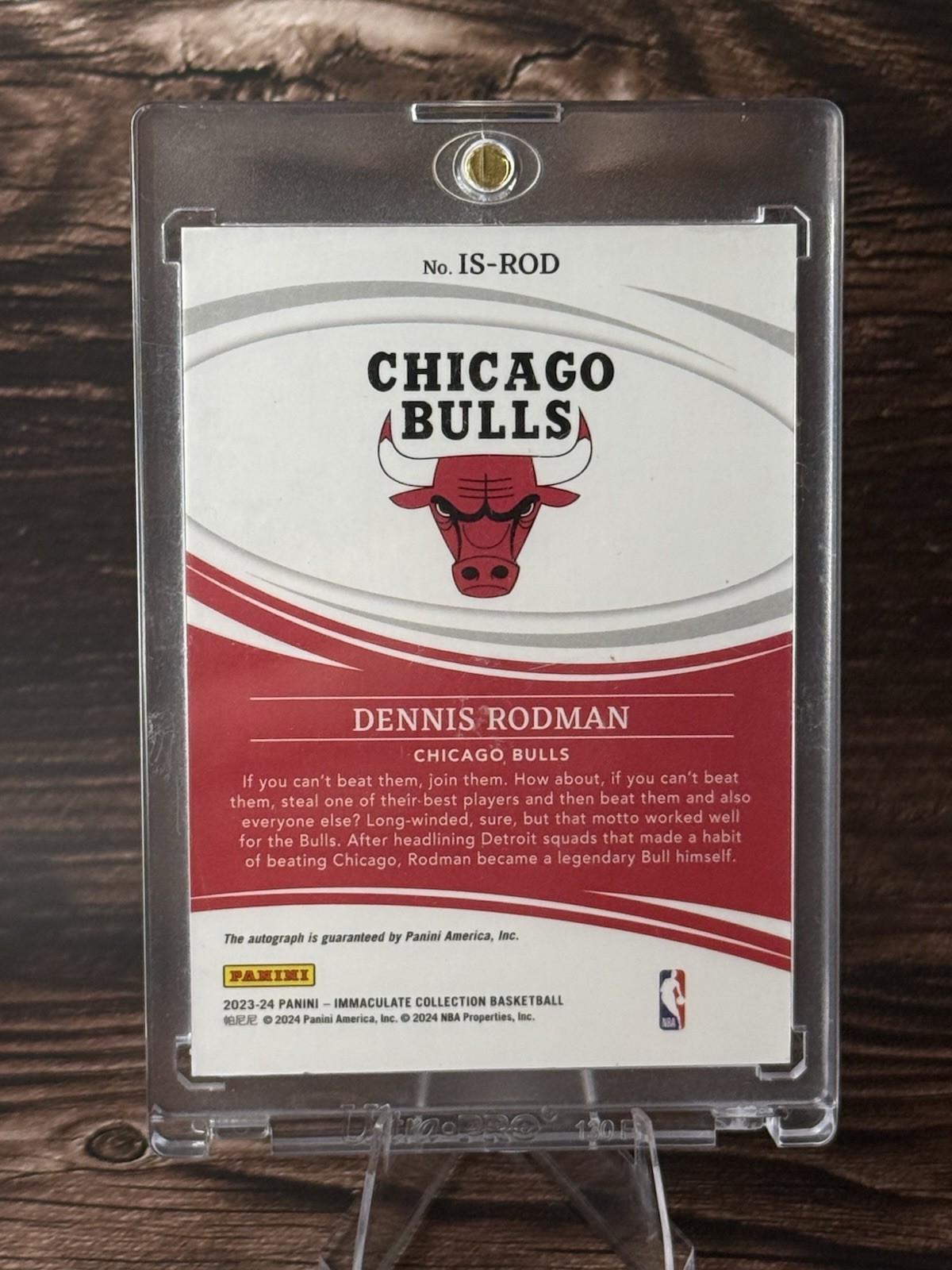 2023-24 Immaculate Collection Dennis Rodman On-Card Auto /75 IS-ROD Bulls HOF  view 4