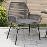 GartenstüHle 2Er Set Poly Rattan Grau Mit Kissen Outdoor Sitzgruppe