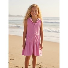 NWT Polo Ralph Lauren Girls Pink Hooded Terry Cover-Up Dress Beach Vacation