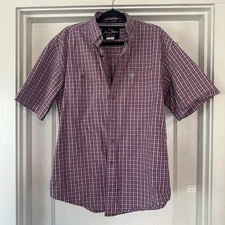 George Strait Wrangler Shirt Mens Large Plaid Pearl Snap Western Rodeo Country