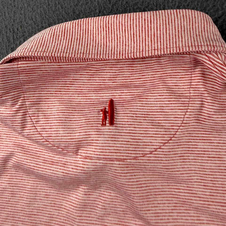 Johnnie O Shirt Men’s L Pink Polo Miami University Redhawks Oxford Stretch Golf - Image 4 of 4