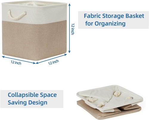 Elegante 4er-Pack faltbare Stoff Aufbewahrungsbehälter | 12x12 für stilvolle Organisation - Bild 9 von 9