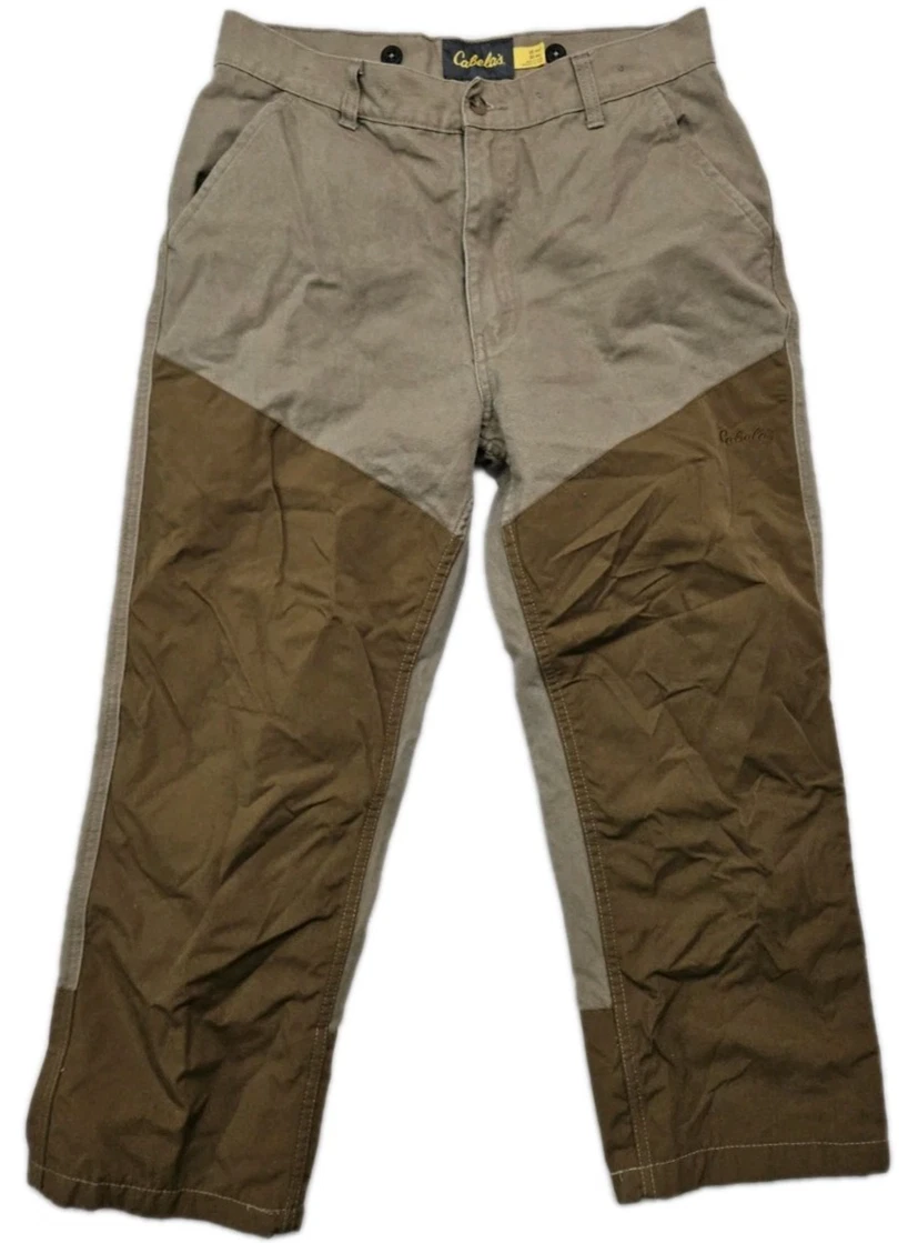 Cabelas Brush Pants Men's Size 32x32 ACTUAL 30x25 Beige Canvas Hunting Workwear