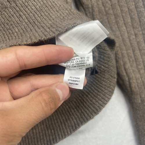 Patagonia Sweater Mens Small Brown Fog Cutter Wool Nylon Pullover Adult 50580 - Foto 9 di 13