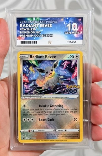 Pokemon TCG - Radiant Evee Pokemon GO - Ace 10 Gem Mint (Perfect Subgrades)