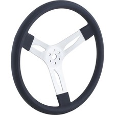 Speedway Motors 15 Inch Black Aluminum 3-Spoke Steering Wheel with