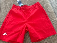 NEW Boy s Adidas Aeroready Nylon Shorts Red Small S Golf NWT T32