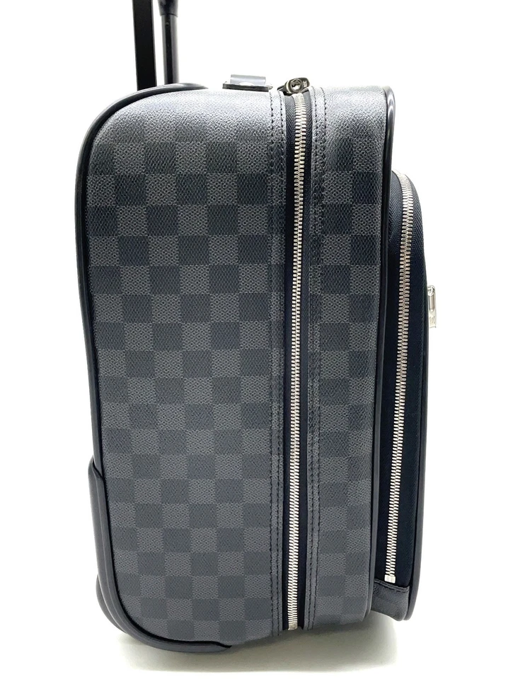 AUTÉNTICO Louis Vuitton Damier Graphite Pilot Case N23206 Trolley Bag con bolsa i110832 Foto 4 de 4