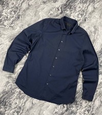 Prada Long Sleeve Buttons Dress Shirt Men Size 44 Blue