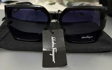 Salvatore Ferragamo Oversized Square Black Sunglasses Dark Gray Women
