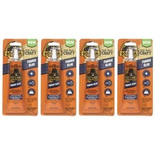 Gorilla Fabric Glue High Strength Adhesive Waterproof Clear, 2.5 fl oz, 4 Pack