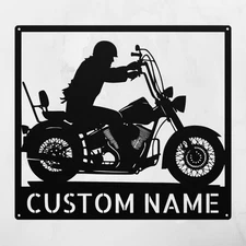 Custom Motorcycle Metal Sign Unique Wall Art Great Gift for Biker Lovers