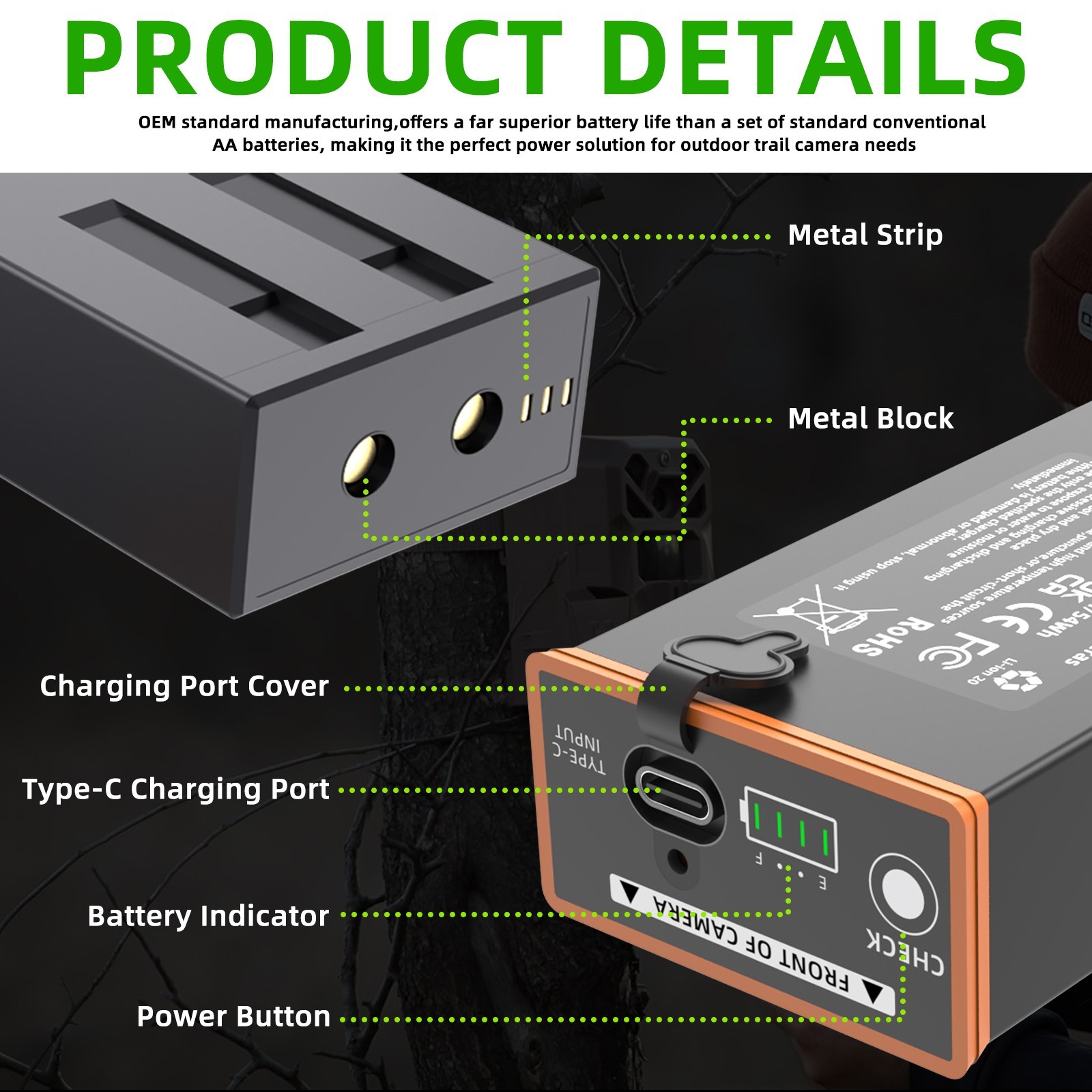 Moultrie Power Mag MMA-EM8 Battery 5000mAh for Edge Trail Camera (2-Pack)