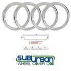 ? 17" Chrome Stainless Steel Trim Rings 1 3/4" Depth Beauty Rings TR4703 SET ✅
