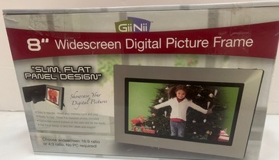 GiiNii 8'' Widescreen Digital Picture Frame Slim Flat Panel Design Sealed Box NEW