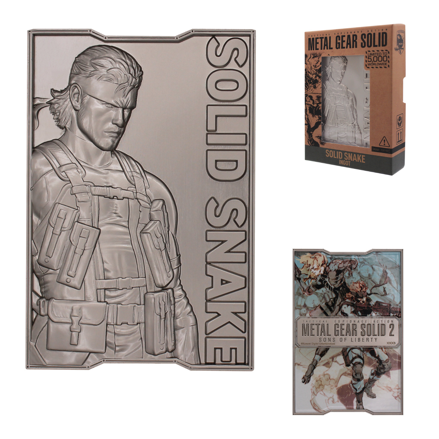 Metal Gear Solid 2 Limited Edition  Solid Snake Metal Ingot, Officially Licensed