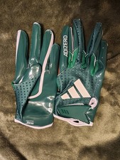 UM Football Gloves Large Adult Green White Receiver Gloves